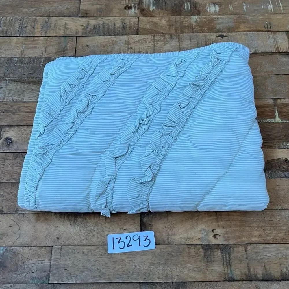 Pottery Barn Teen Emily & Meritt Diamond Ruffle Standard Quilted Sham Stripe